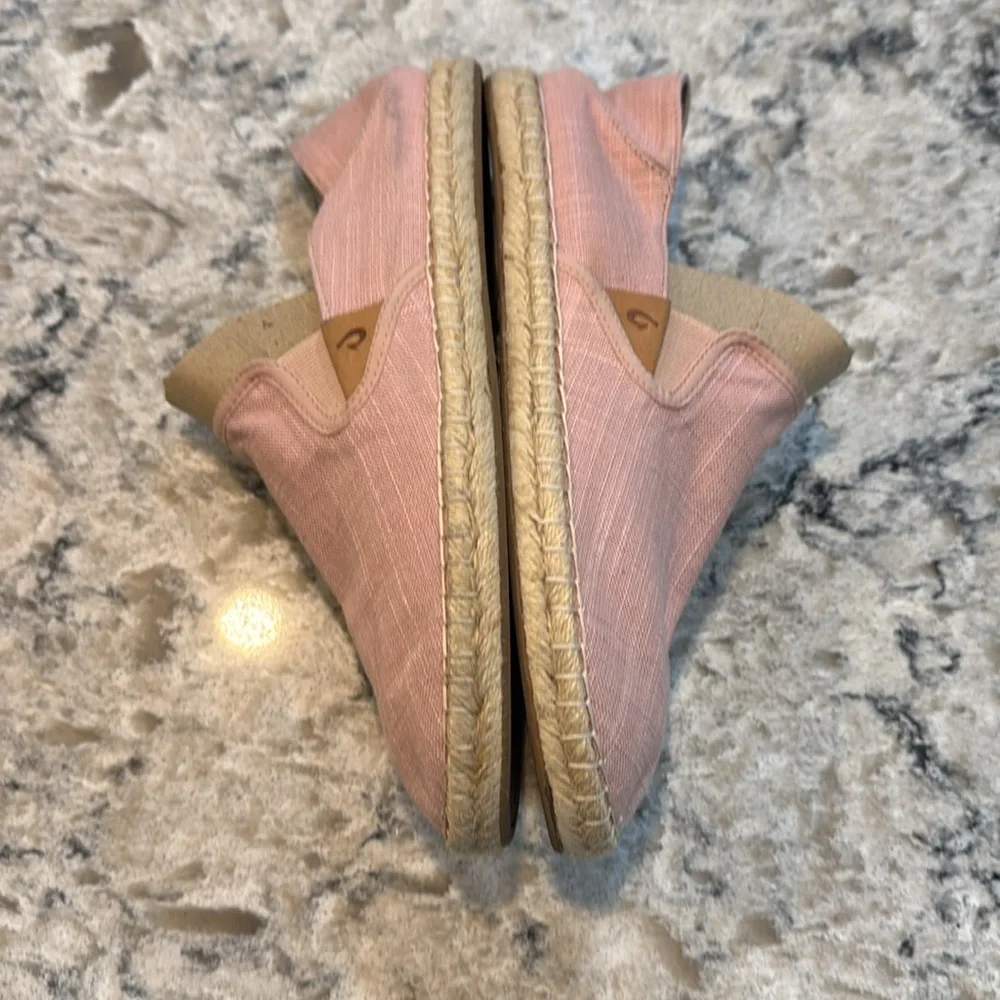 OluKai Kaula Pa’a Kapa Espadrille Slip On Shoes Pink Women’s Size 8.5